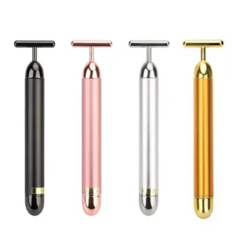 24K Gold Vibrating Facial Roller – T-Shaped Anti-Aging & Skin Tightening Massager