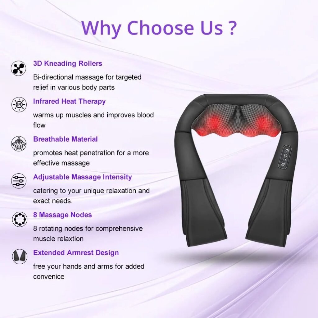Electric massage pillow with smart button controls