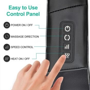 Easy control buttons for heat and massage direction
