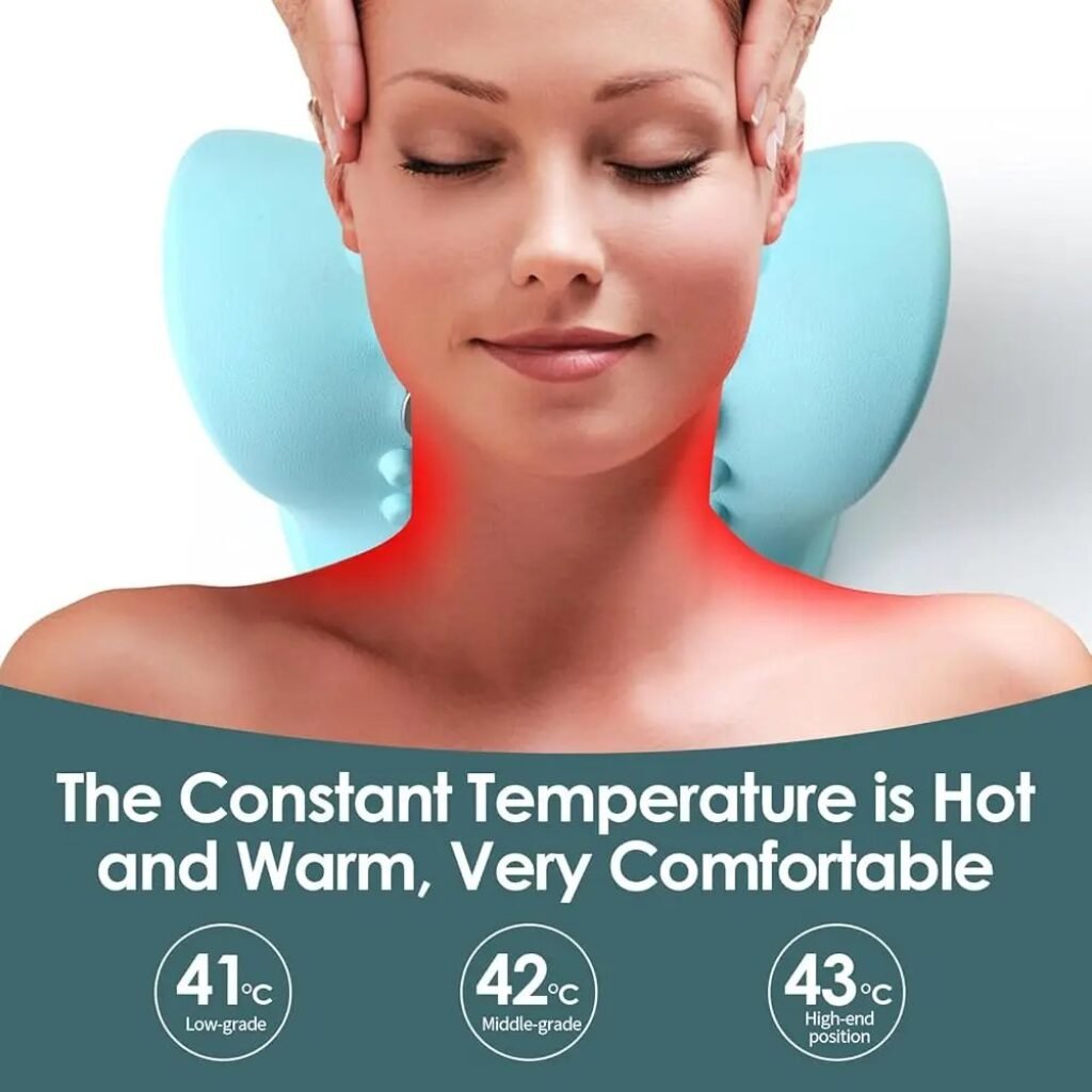 Heated neck massage with Hugterra pillow – 3-level temperature support