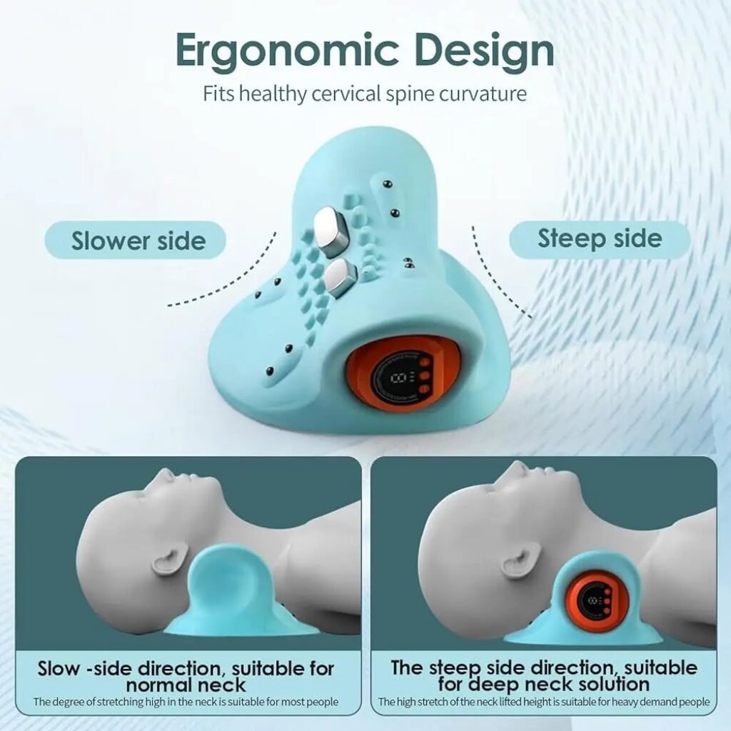 Ergonomic double-sided neck support pillow for normal vs. high neck arch users