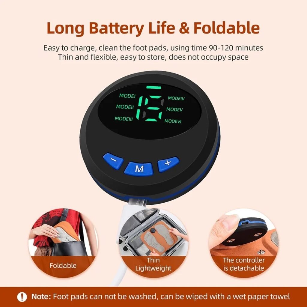 EMS Pad Targeting Foot, Long Battery Life & foldable
