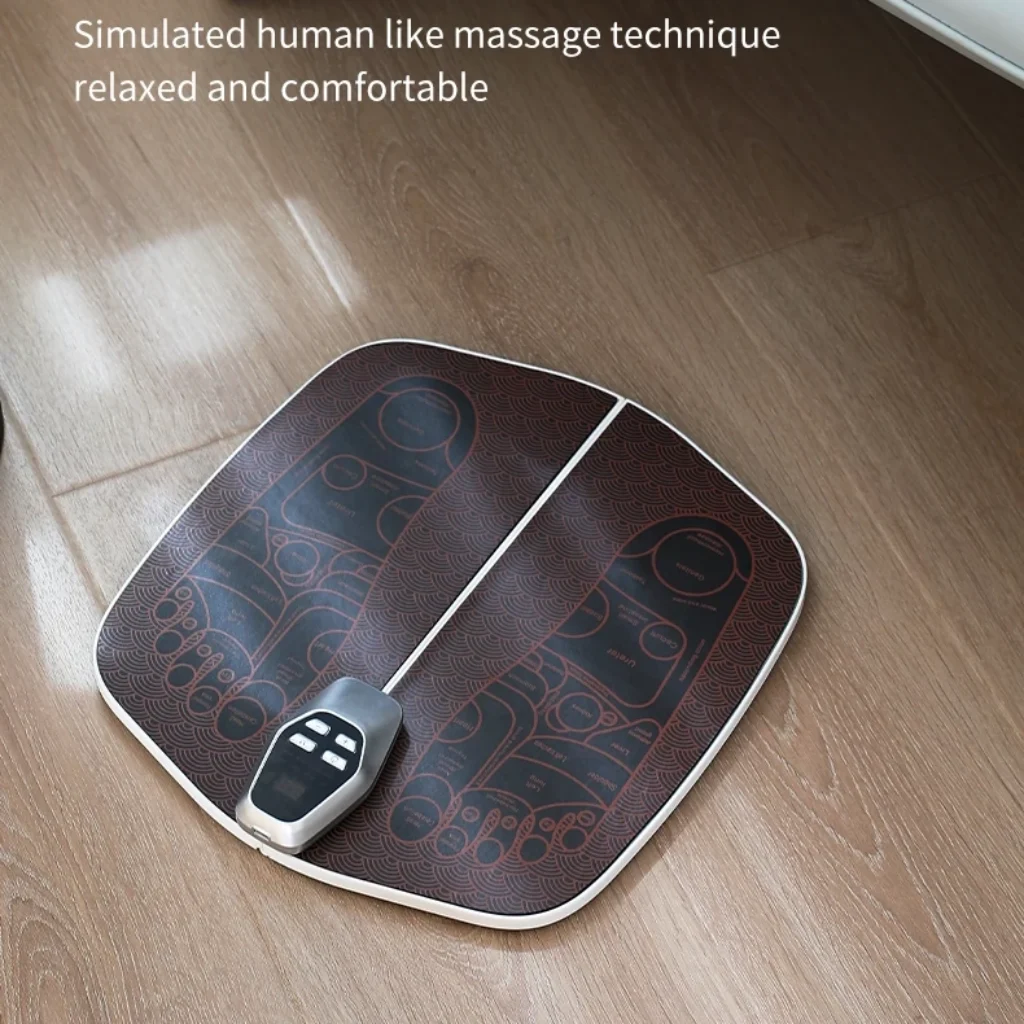 Foot massager pad with acupoint reflex chart for zone stimulation