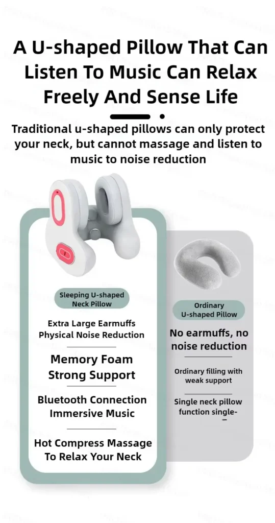 Neck massager with red light, vibration, and ANC noise insulation 