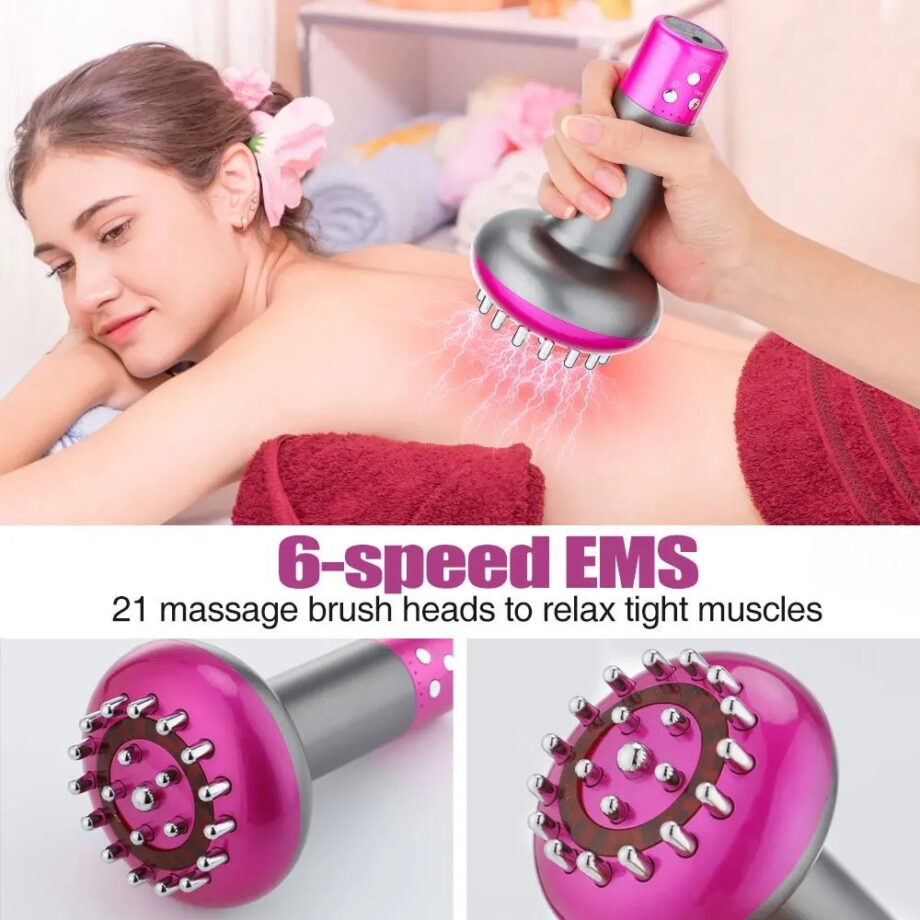 6-Gear EMS Back Massager – Meridian Heating & Cupping Device for Full Body - 10342