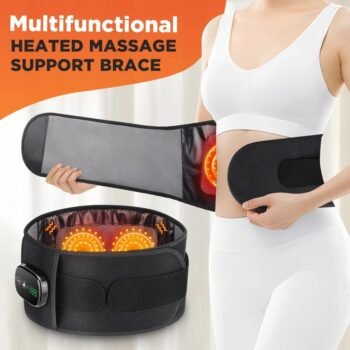 Heated Back Massager Belt – Red Light Vibration Therapy for Lumbar & Waist - 10320