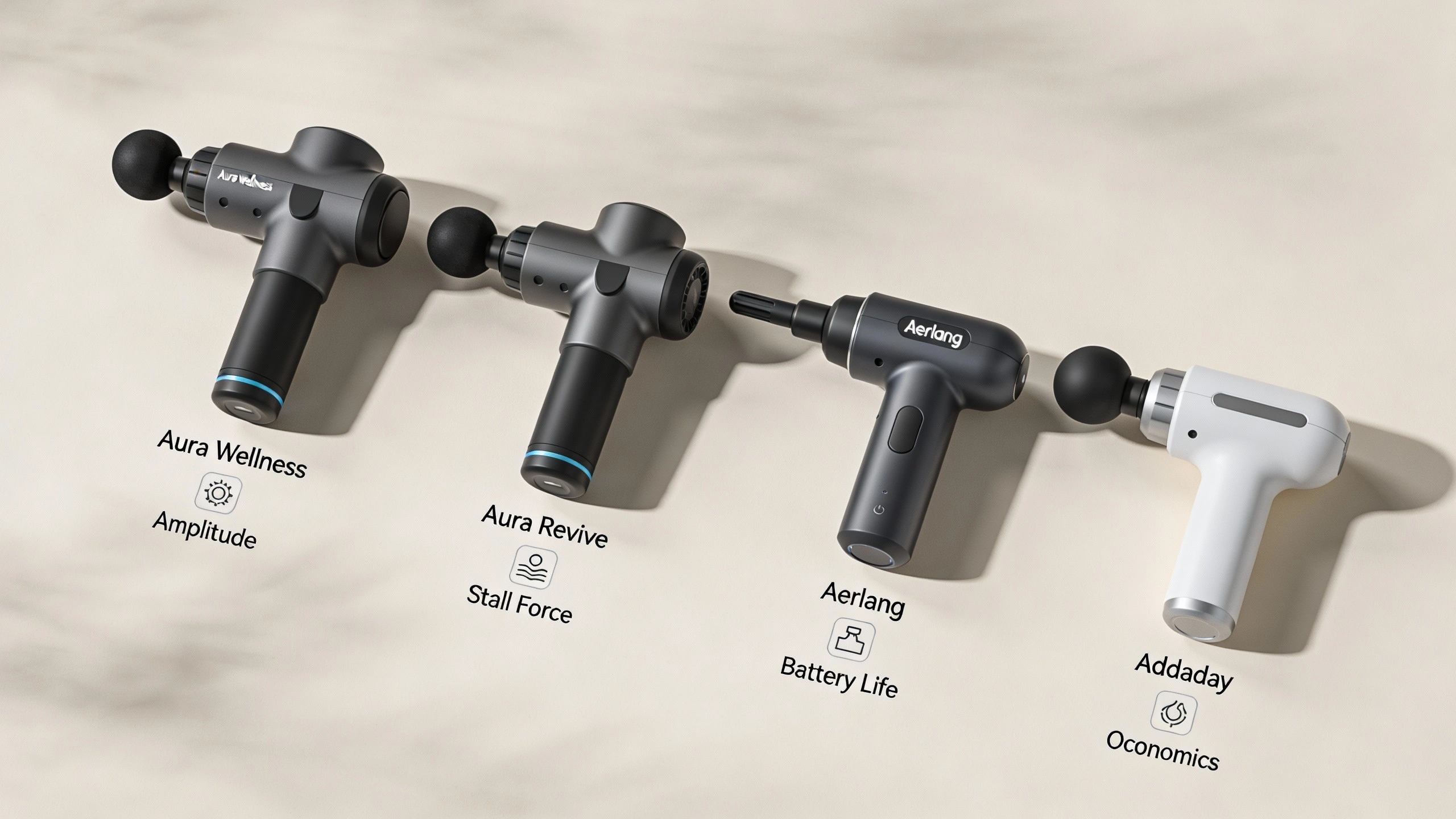 Massage Gun Showdown: Aura Wellness, Aura Revive, Aerlang and Addaday Compared